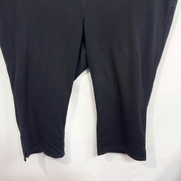 Lane Bryant Plus Size 28 Capri Pants Black Knit Solid Cotton‎ Stretch 661 - Picture 5 of 10
